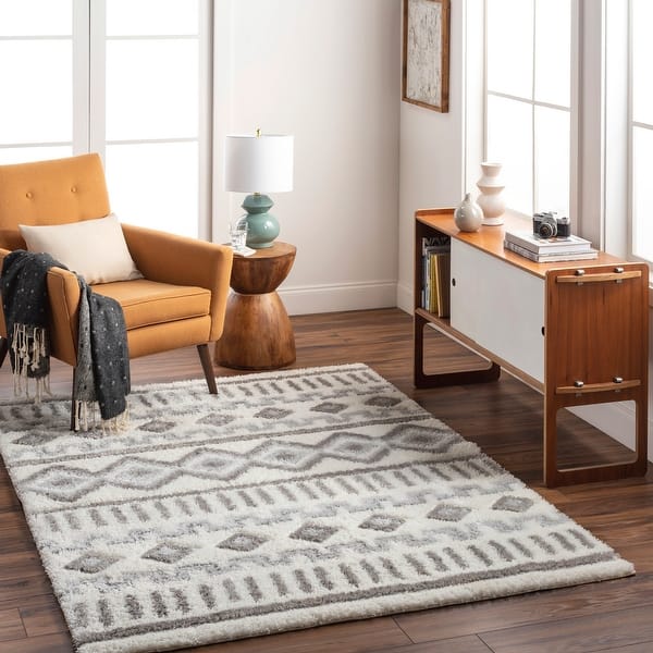 slide 2 of 5, Livabliss Bohemian & Eclectic Nomadic Tribal Area Rug Grey/Cream - 5'3" x 7'