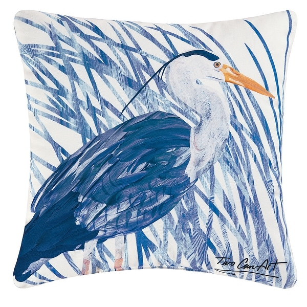blue heron pillow