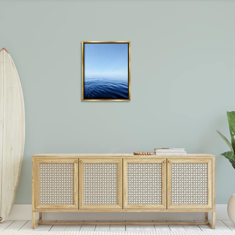 Stupell Cool Blue Ocean Ripples Framed Floater Canvas Wall Art Design By Kali Wilson