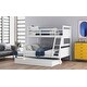 preview thumbnail 14 of 16, Twin over Full Bunk Bed with Ladder, Trundle, and Guardrails