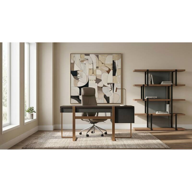 Modrest Modern Fauna Wenge and Rosegold Desk