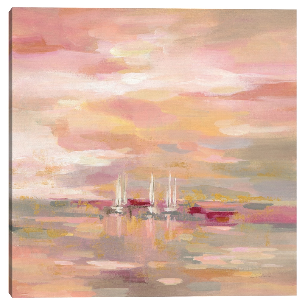 Crimson Waves by Silvia Vassileva Canvas Art Print