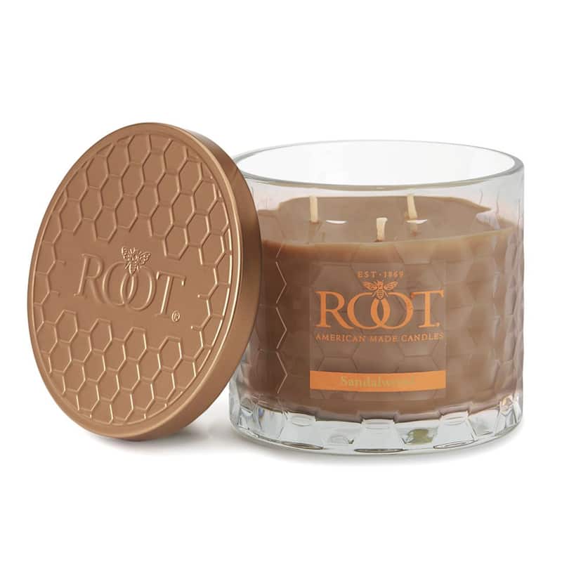 ROOT Candles Sandalwood Scented 3-Wick Signature Honeycomb Jar