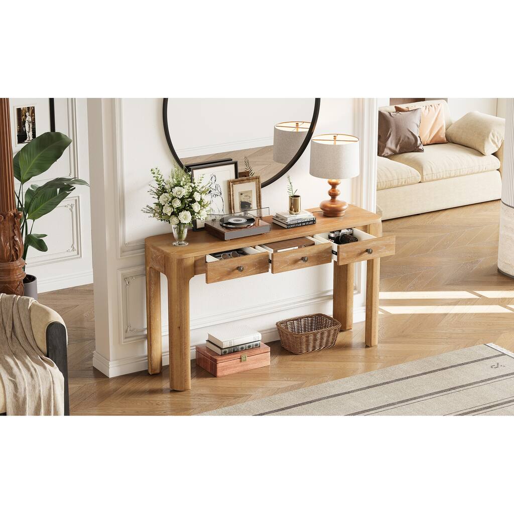 Entryway Table with 3 Concealed Drawers