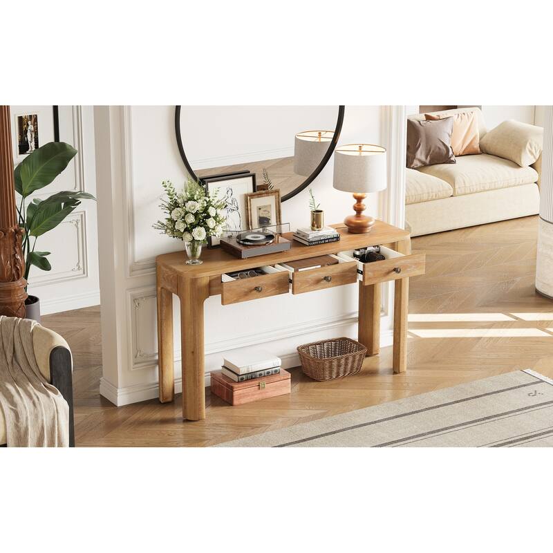 Entryway Table with 3 Concealed Drawers