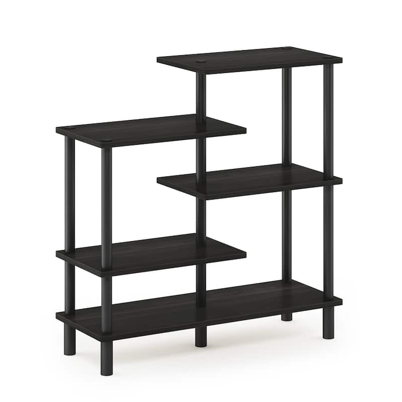 5 Tiers Wood Household Shelving Unit in Espresso/Black (31.5 in. W x 32.5 in. H x 11.6 in. D) - 31.5