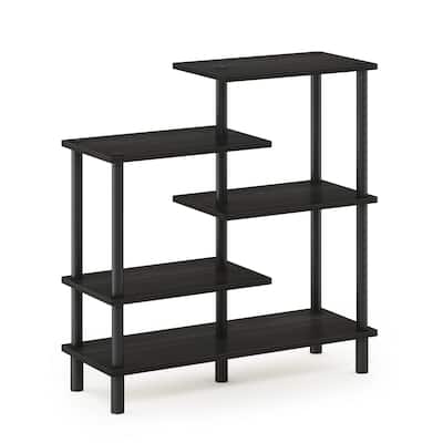 5 Tiers Wood Household Shelving Unit in Espresso/Black (31.5 in. W x 32.5 in. H x 11.6 in. D) - 31.5