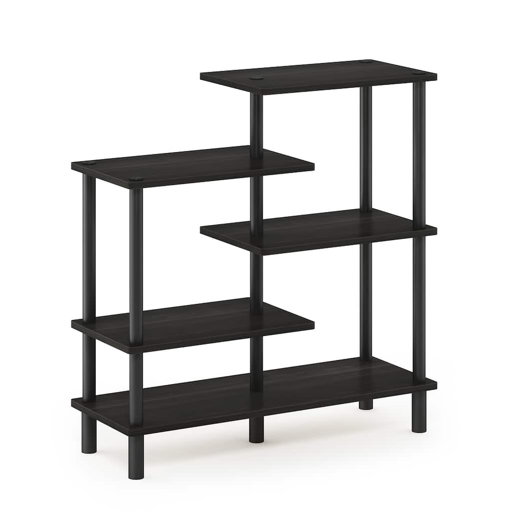 5 Tiers Wood Household Shelving Unit in Espresso/Black (31.5 in. W x 32.5 in. H x 11.6 in. D) - 31.5