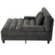 preview thumbnail 36 of 57, 57-In Chenille Upholstered Chaise Lounge with Adjustable Backrest & LED Light Strip