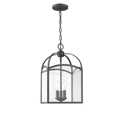 Traditional Pendant Lantern in Forged Black 10"W x 18"H