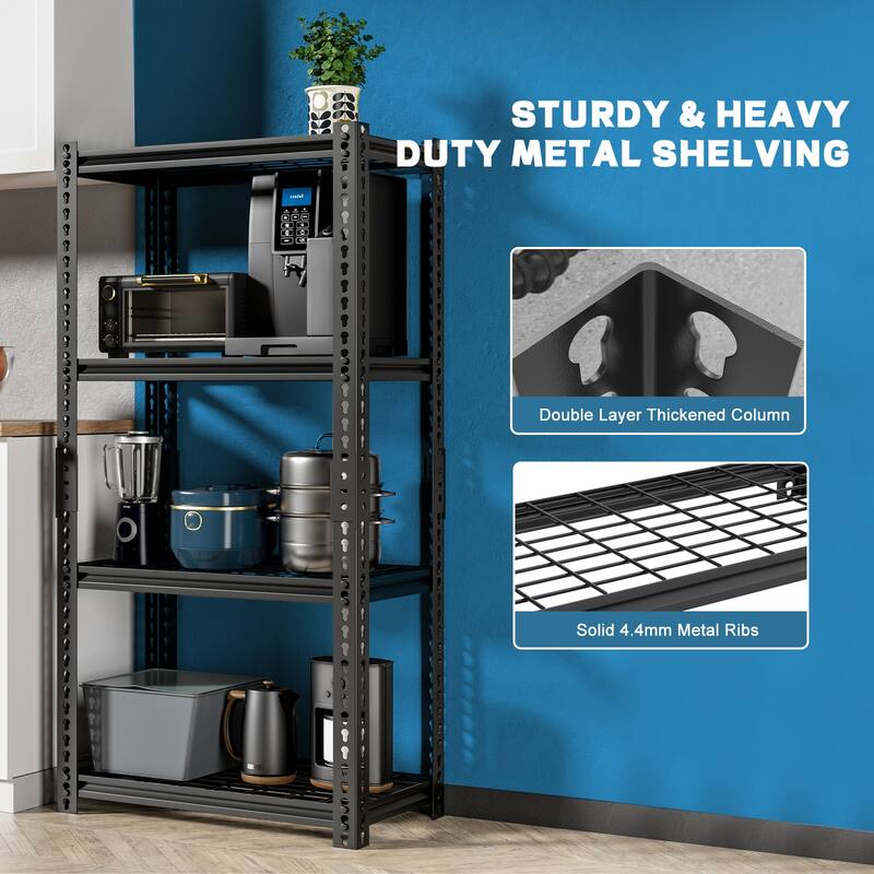 DoCred Adjustable 4-Tier Garage Shelving, Heavy Duty Storage Shelves