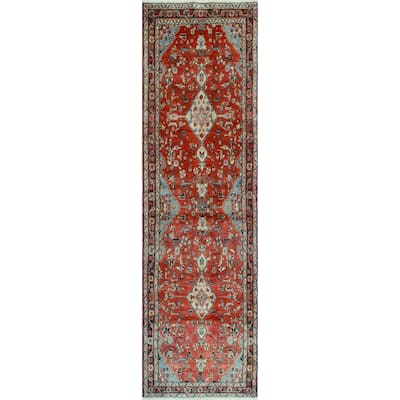 Noori Rug Fine Vintage Distressed Stacy Rust/Beige Runner - 10'7" x 3'1"