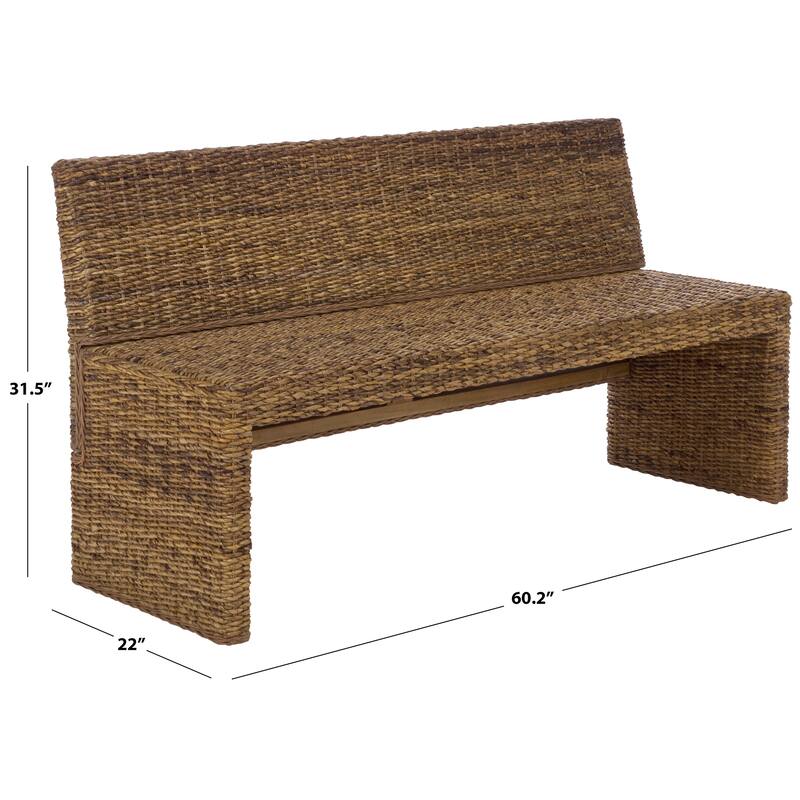 SAFAVIEH Couture Graylee Abaca Bench - 60"W x 22"D x 32"H