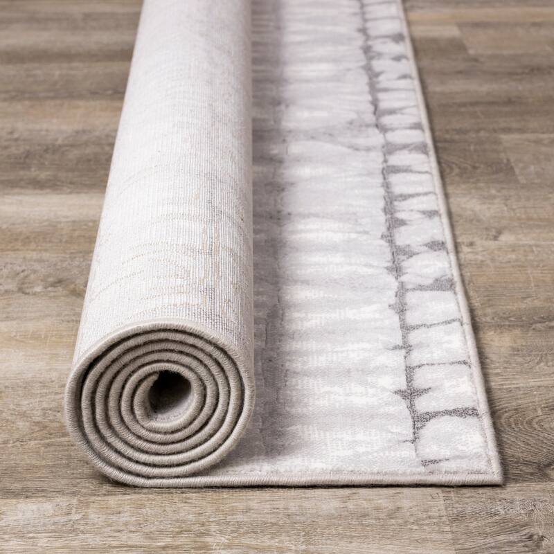 Isabelle Collection - Grey/White Soft Tie Dye Rug
