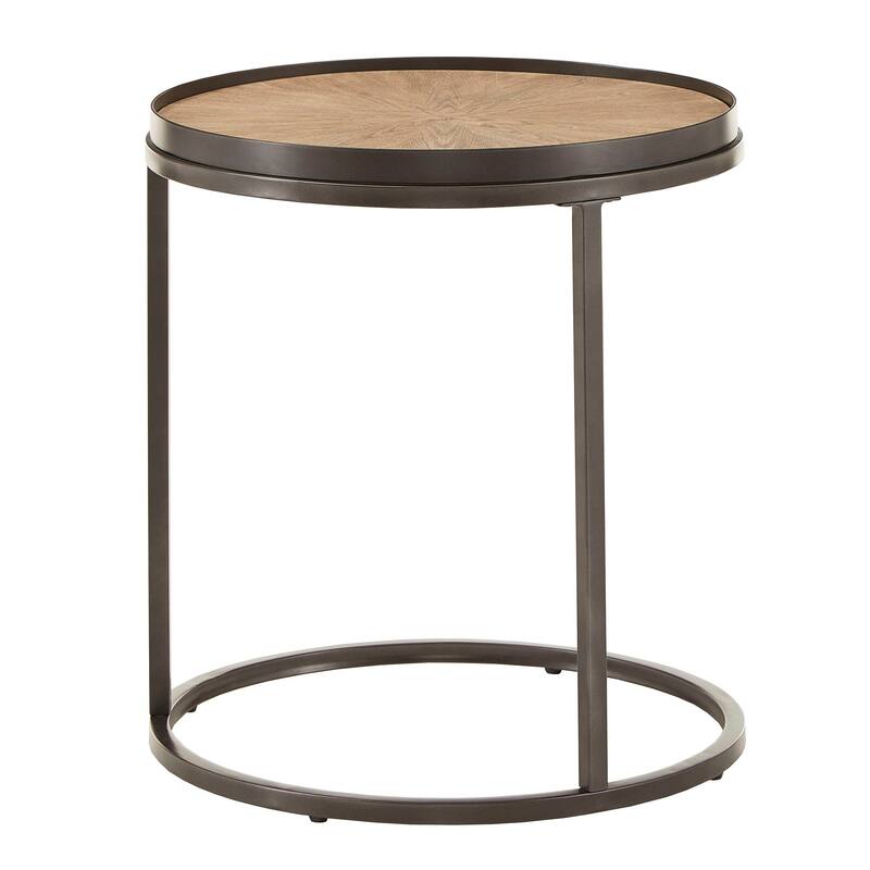 Bricken Grey Oak Finish Round Nesting Table Set by iNSPIRE Q Modern