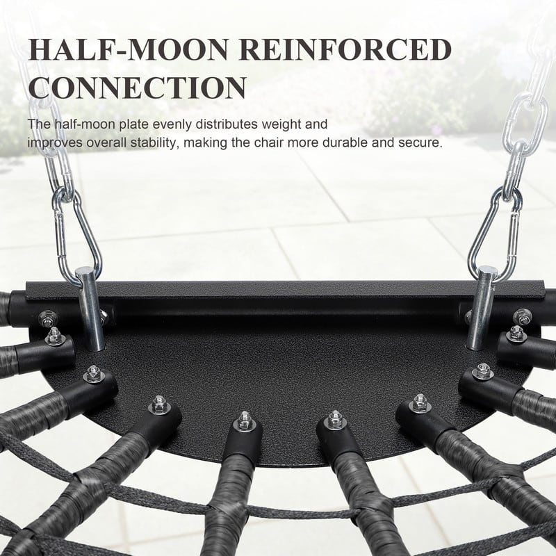 Oversized Outdoor Double Hanging Egg Chair with Cushions, 700 lbs Capacity Swing Chair for Indoor or Patio