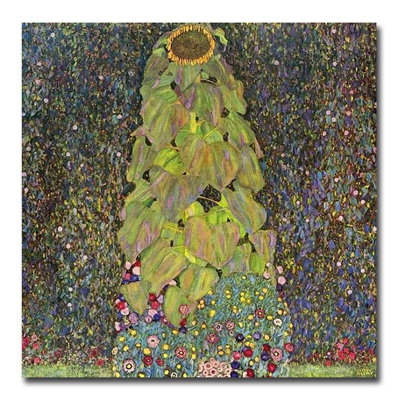 Sunflower by Gustav Klimt Gallery Wrapped Canvas Giclee Art (30 in x 30 in)