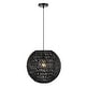 preview thumbnail 38 of 39, Campana 1-Light Bohemian Modern Woven Rattan/Iron LED Pendant, by JONATHAN Y