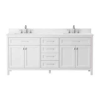 Freestanding Double Bathroom Vanity with natural Marble Top - Bed Bath ...