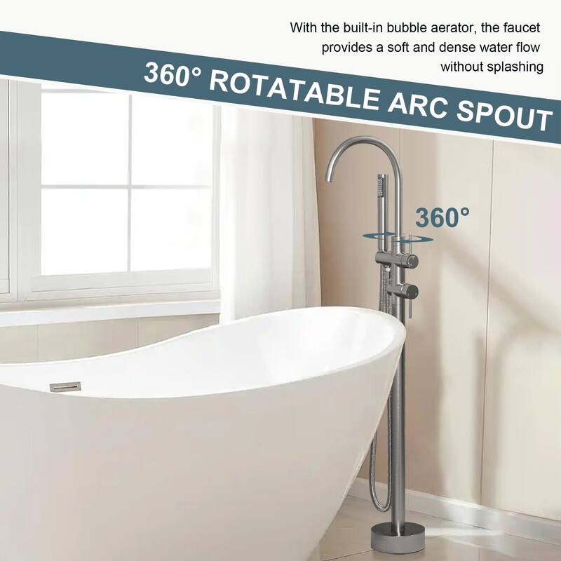 Topcraft Freestanding Bathtub Faucet with Handheld Showerhead