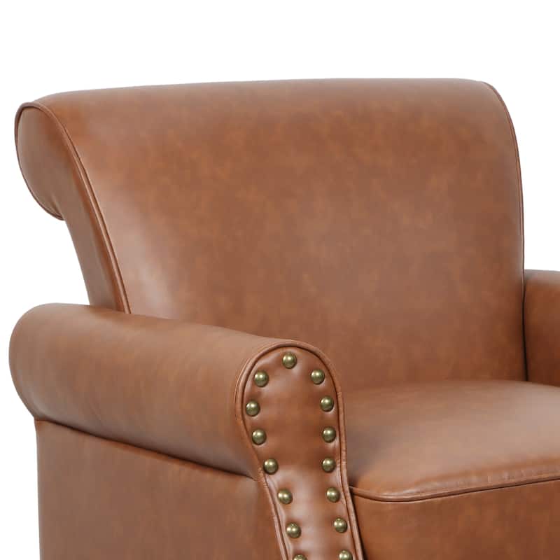 Mid-Century Modern Accent Chairs with Nailhead Trim