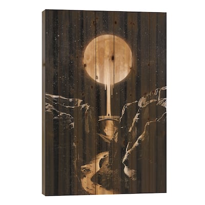 Moonlit Print On Wood by Enkel Dika - Multi-Color