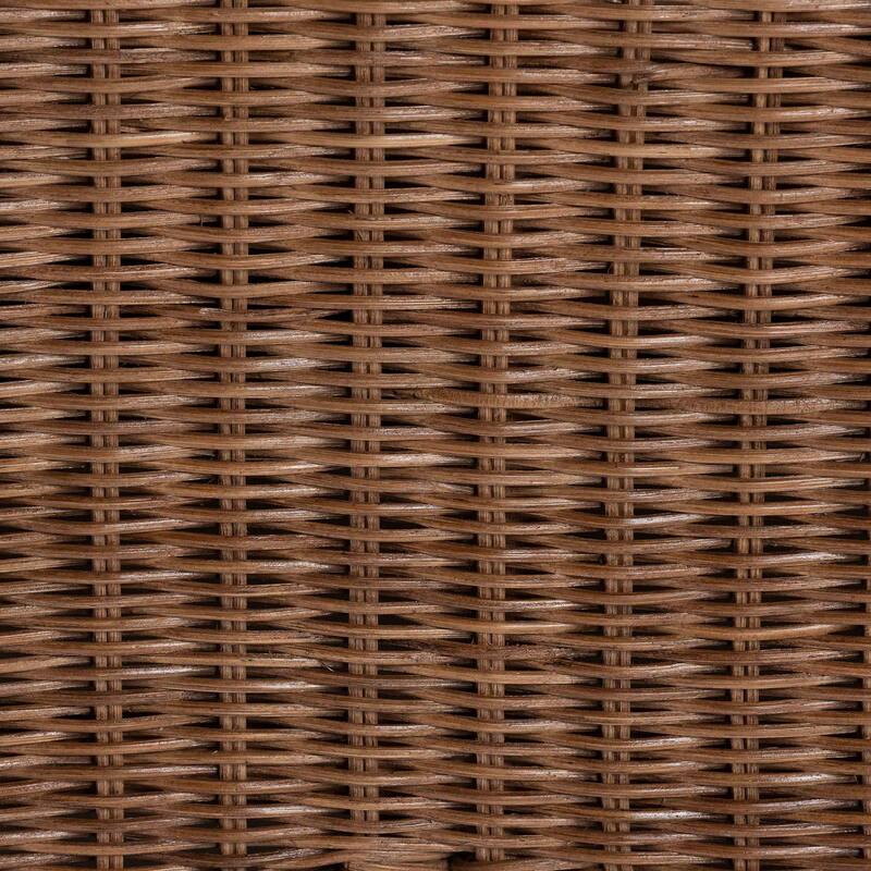 Detta Natural Rattan Armchair - Handwoven Wicker Chair with Rolled Arms and Scalloped Skirt Base, Boho Coastal Style