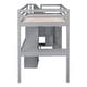 preview thumbnail 36 of 54, Twin/Full Size Loft Bed with Bulit-in L-Shaped Desk and 4 Drawers, Stairway Wooden Loft Bedframe with Open Storage Shelves