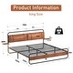 preview thumbnail 14 of 14, King Metal Platform Bed Frame with Upholstered Headboard Wireless Charging