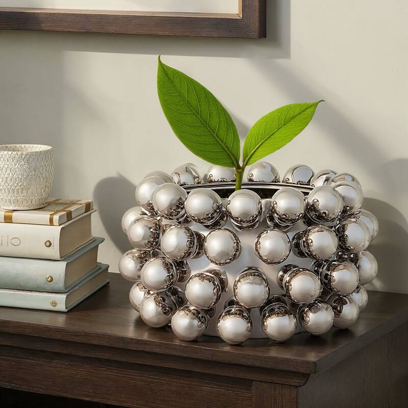 Stoneware Planter with Balls