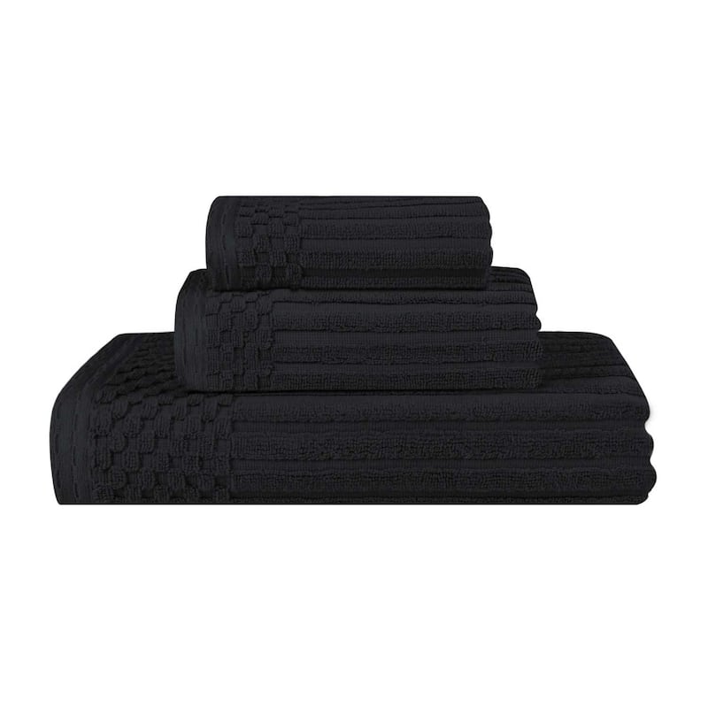 Superior Soho Ribbed Cotton 3-Piece Assorted Towel Set
