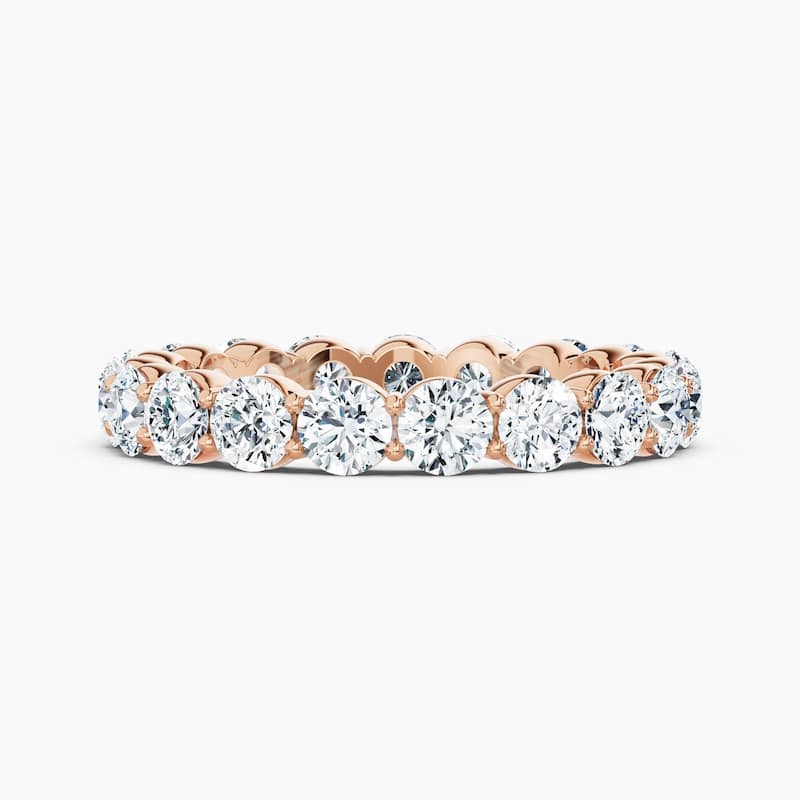 Auriya 14k Gold Round Lab Grown Diamond Eternity Band 2.00 - 7.00 ct. tw. (F-G, VS) - 2.85 ct. wt. - 8 - Rose