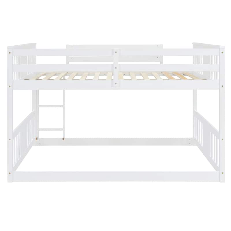Full Over Full Bunk Bed with Ladder in Solid Pine Wood