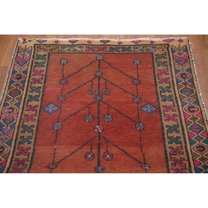 Hand Knotted Oriental 100% Wool Carpet Traditional Tribal Oranges & Rust Sirjan Runner Rug - 11' 3'' X 3' 0''