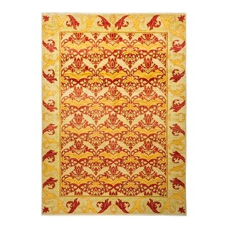 Overton Arts & Crafts, One-of-a-Kind Hand-Knotted Area Rug - Red, 6' 3" x 8' 9" - 6' 3" x 8' 9"