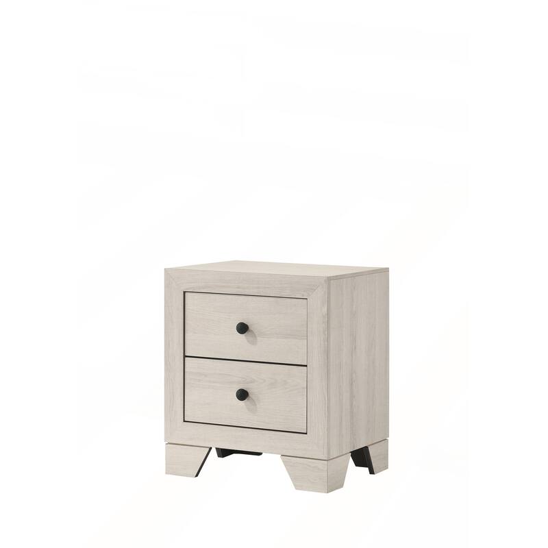 1pc Rustic Two-Drawer Storage Nightstand for Any Bedroom
