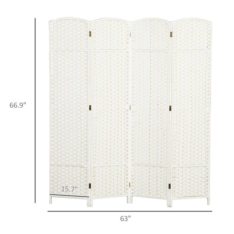 HOMCOM Room Divider, 4 Panel Folding Privacy Screen, 5.6' Tall Freestanding Partition