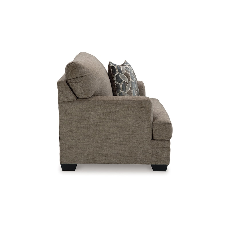 Ead Oversized Accent Chair, 1 Throw Pillow, Nutmeg Brown Polyester