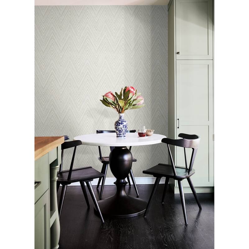 A-Street Prints Lainey Neutral Stitched Chevron Wallpaper