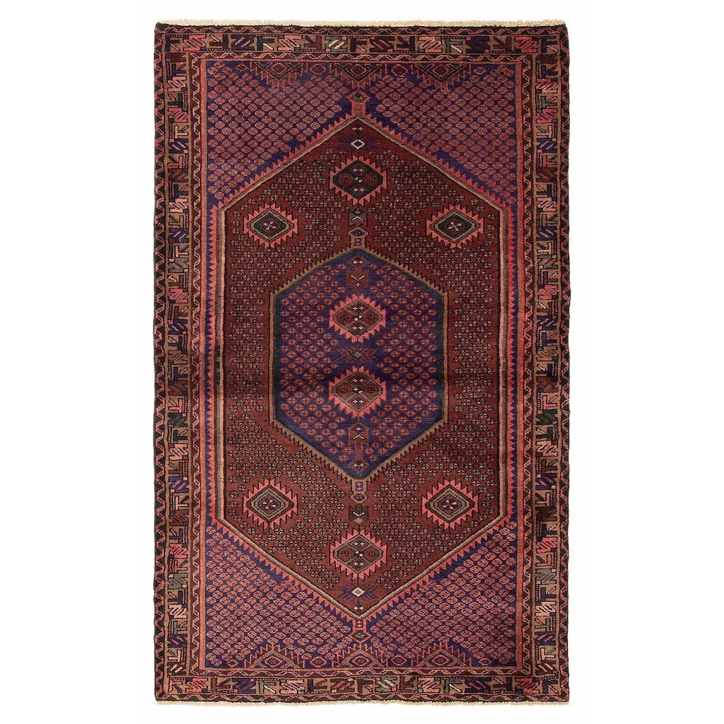 ECARPETGALLERY Hand-knotted Andelz Navy Wool Rug - 3'11 x 6'8