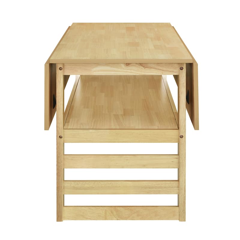 5-Piece Wood Square Dining Table Set, Extendable Kitchen Table with Upholstered Chairs and Storage Shel for Dining Room
