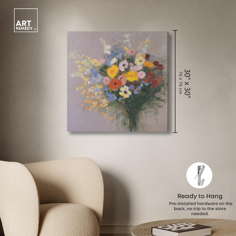 Meadow Flowers Canvas by Art Remedy, Gallery Wrapped