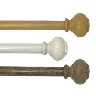 Rhinebeck Rustic Faux Wood 1" Window Drapery Single Curtain Rod