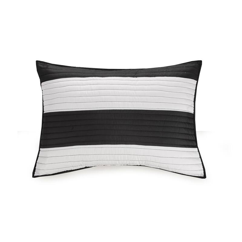 Lavelle Black/White Stripe Quilt Set