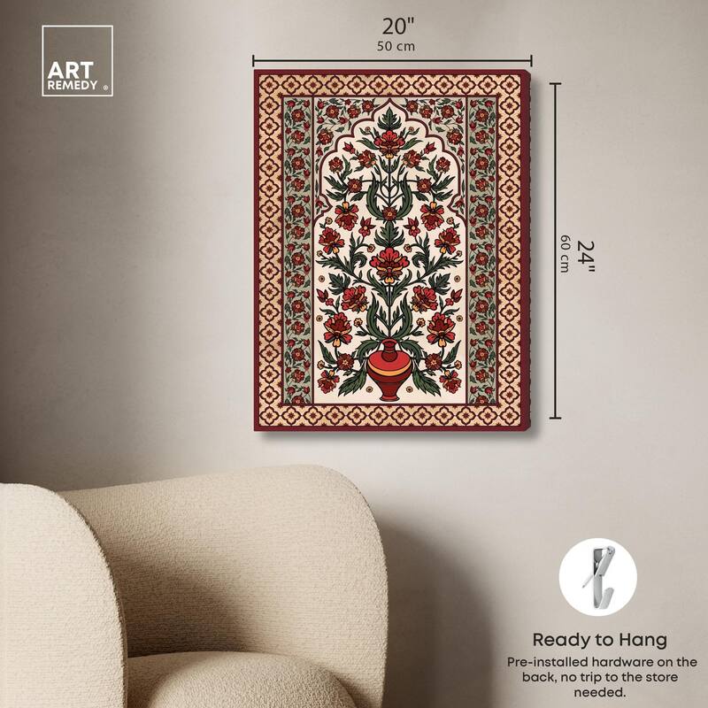 Royal Floral Mat Canvas by Art Remedy, Gallery Wrapped