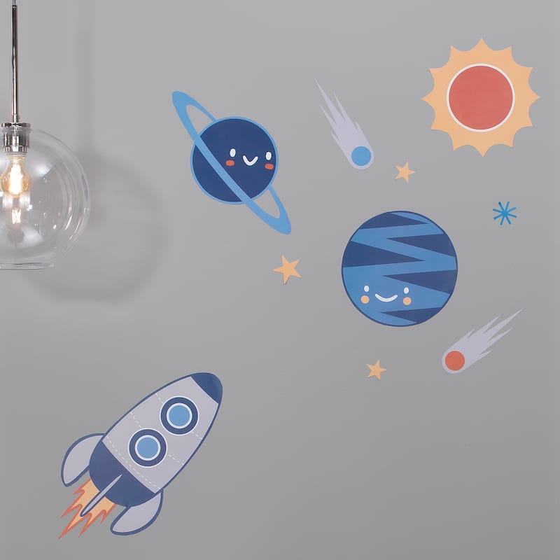 Lambs & Ivy Milky Way Blue/Gray Space Galaxy 4-Piece Nursery Baby Crib Bedding Set