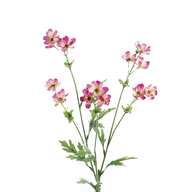 Baby Cosmos Artificial Silk Floral Spray - 27.5" - Pink