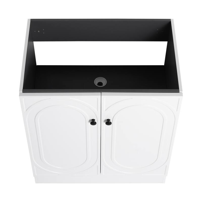 Modern 30 Inch Freestanding Bathroom Vanity Base without Sink, Storage Cabinet with Soft-Close Doors and Adjustable Shelves