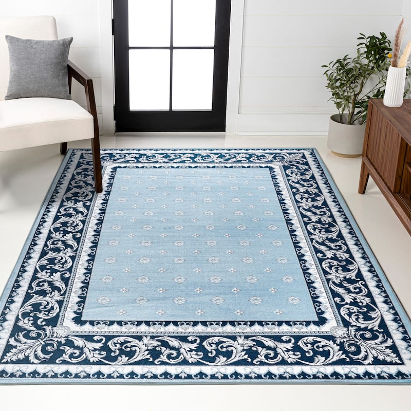 JONATHAN Y Marrakesh French Border Area Rug - 8 X 10 - Blue/Navy