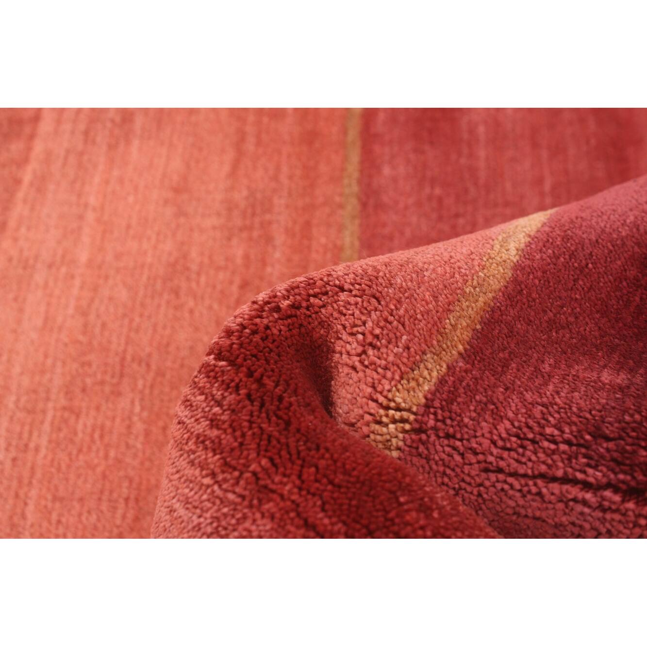 ECARPETGALLERY Hand Loomed Gabbeh Luribaft Dark Copper Viscose Rug 4